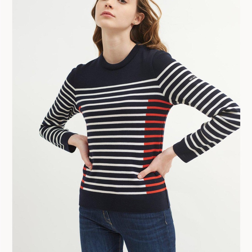 NWT Saint James navy 100% wool sweater